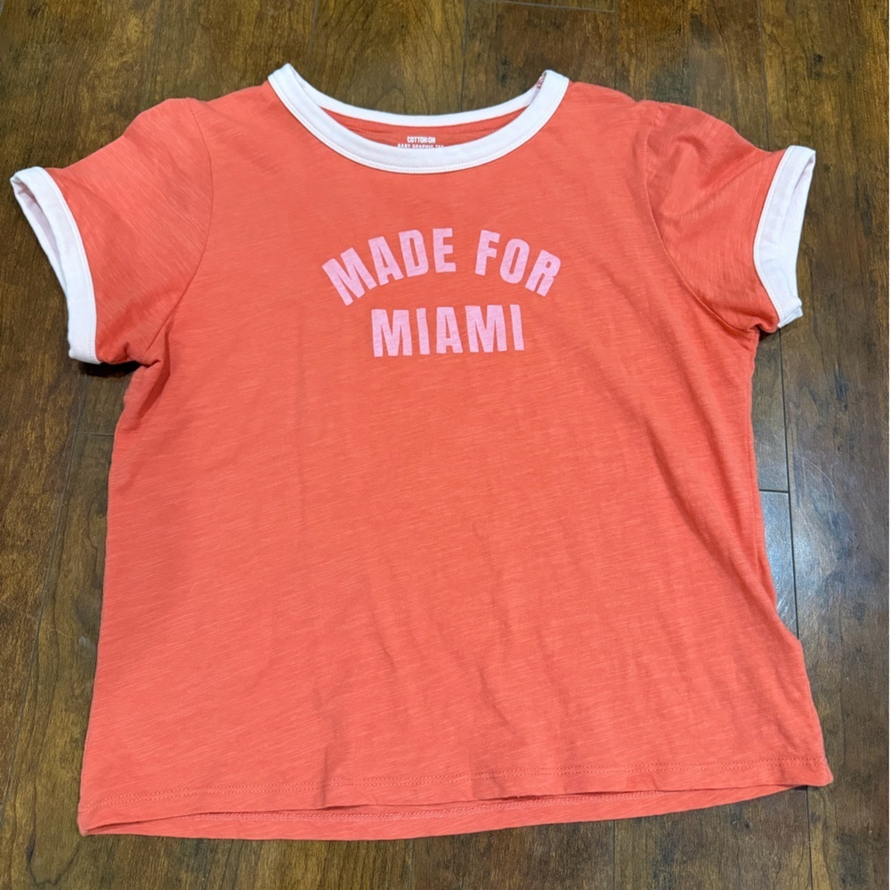 3/$21 Cotton On Coral Tee with White Trim